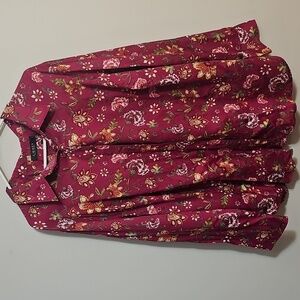 Ralph Lauren Burgundy Floral Shirt 3X